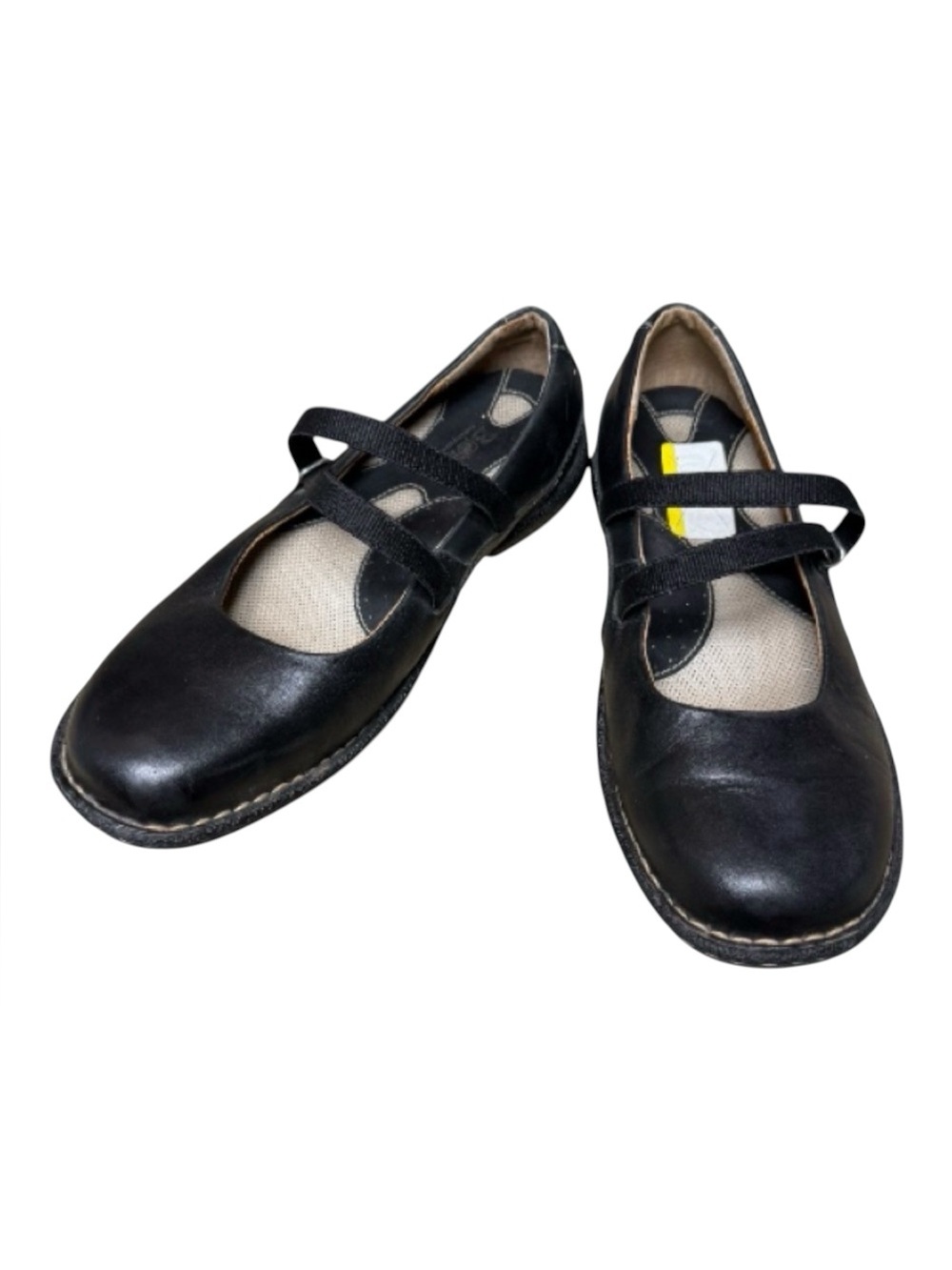 Born Aspen Black Leather Mary Jane Flats size 8